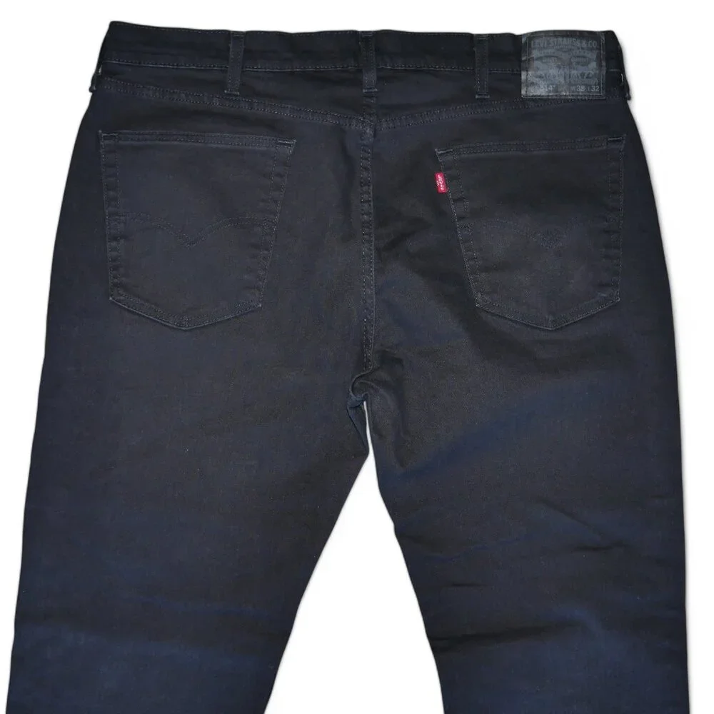 Levis 514 Men's Size 38-40x32 Jeans Straight Leg Regular Fit Stretch Denim Black